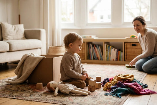 Professional header image for educational tutorial: At What Age Does Imaginative Play Start and When Should Y...