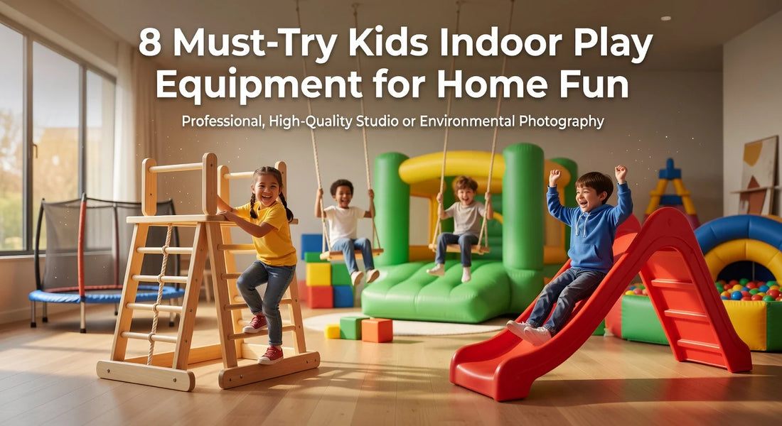 Professional header image for list-based article: 8 Must-Try Kids Indoor Play Equipment for Home Fun