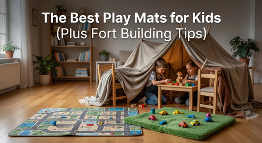 Professional header image for list-based article: The Best Play Mats for Kids (Plus Fort Building Tips)