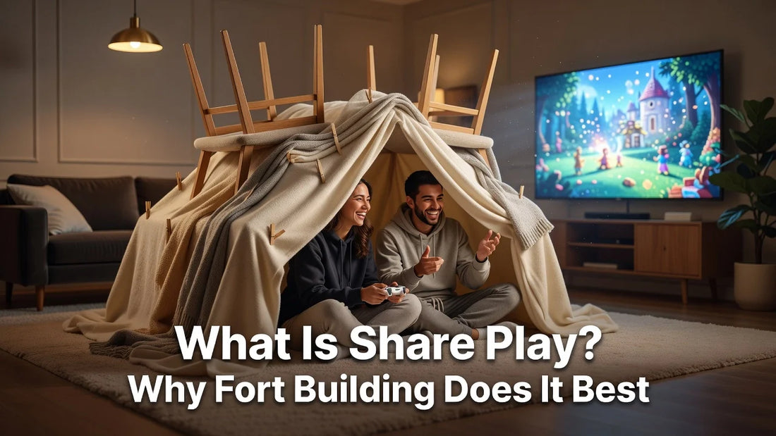 Professional header image for list-based article: What Is Share Play? Why Fort Building Does It Best