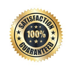 Kidz Forts 100% satisfaction guaranteed gold seal with stars.