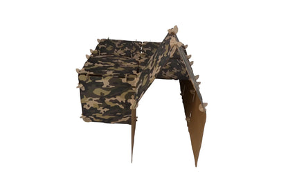 Kidz Forts Commando Play Fort Kit featuring military-style camouflage pattern panels, perfect for adventurous kids ages 4–14.