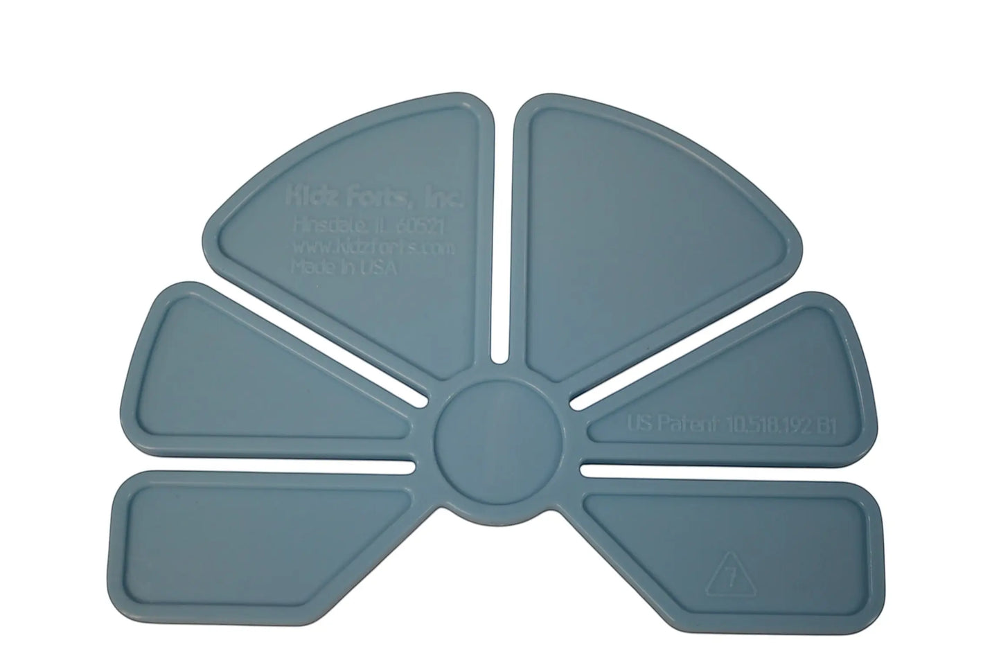 Kidz Forts blue Frosted plastic fort building connectors — patented twist-lock design, made from durable plastic alloy.