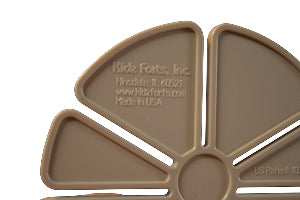 Kidz Forts patented tan plastic fort building connectors with twist-lock design. Made in USA.