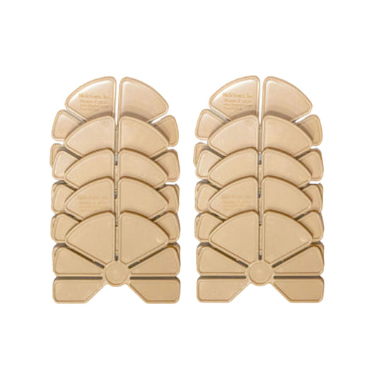 A set of beige panel connectors designed to be inserted between slots on a panel, with a twist-lock mechanism.